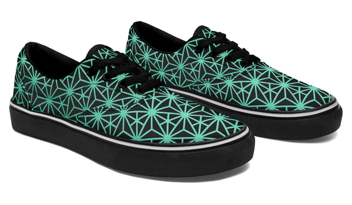 Geo Triangles Teal Classic Shoes