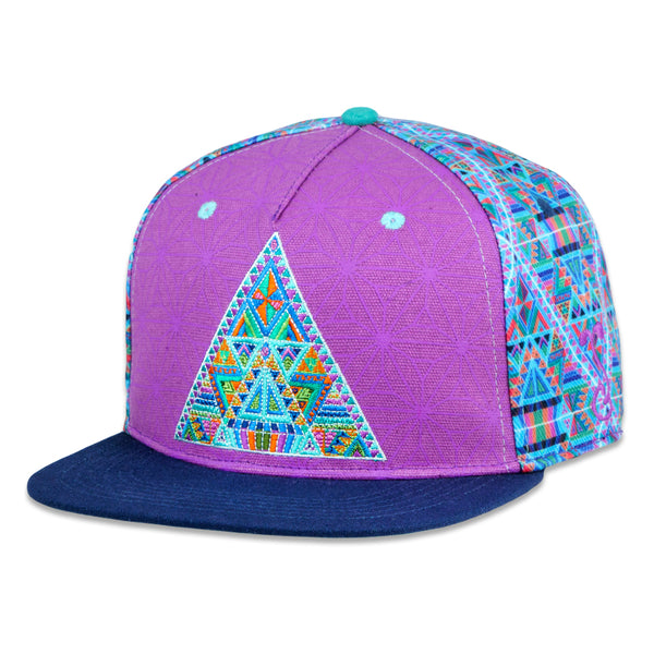 purple fitted hat