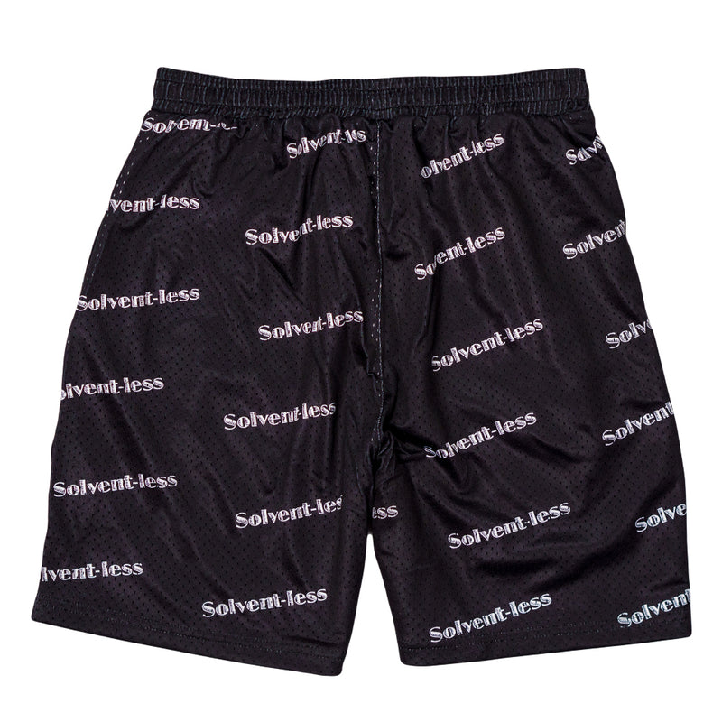 Solvent-less Black Mesh Shorts