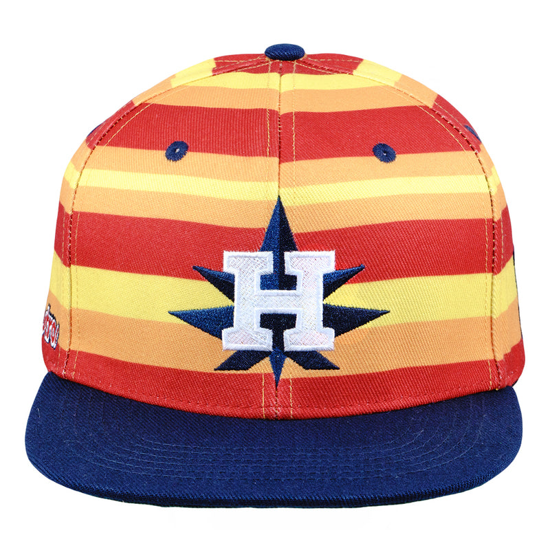Hashstros Orange Striped Snapback Hat