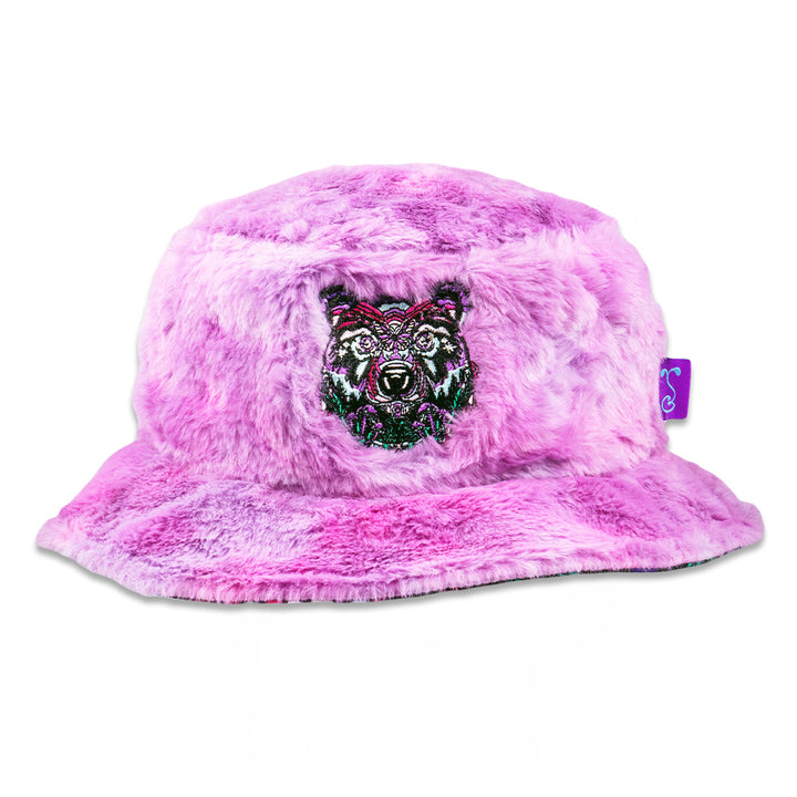 Ellie Paisley Bear Fur Reversible Bucket Hat