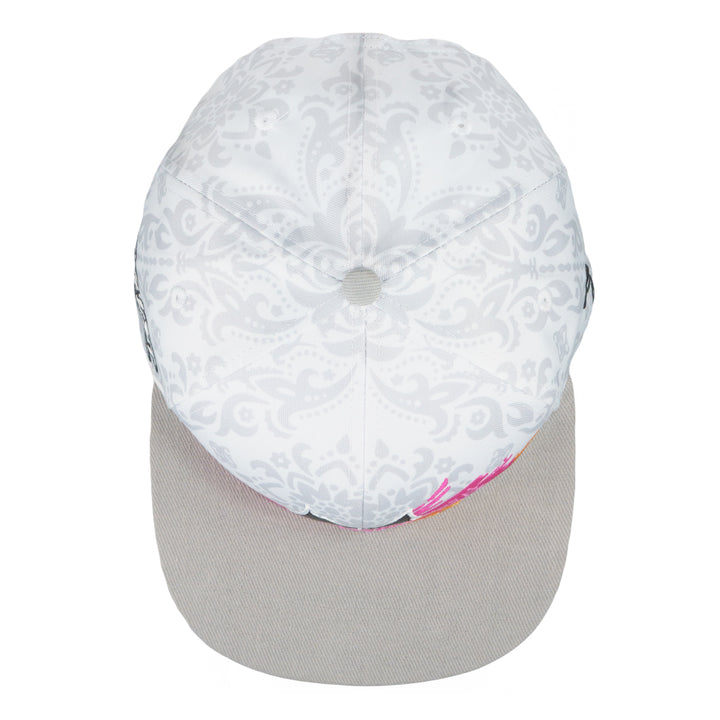 Gorra blanca con estampado de gato y estampado de cachemira Stylust