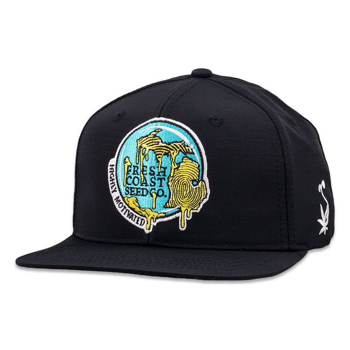 Fresh Coast Black Ripstop Snapback Hat