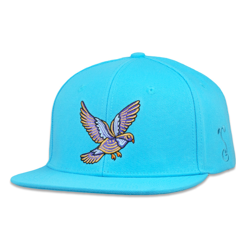 Summer Camp Bird Aqua Snapback Hat