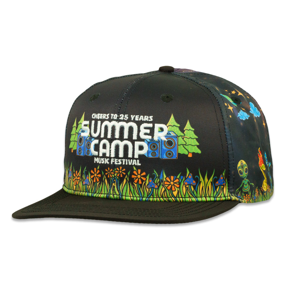 Summer Camp Black Snapback Hat