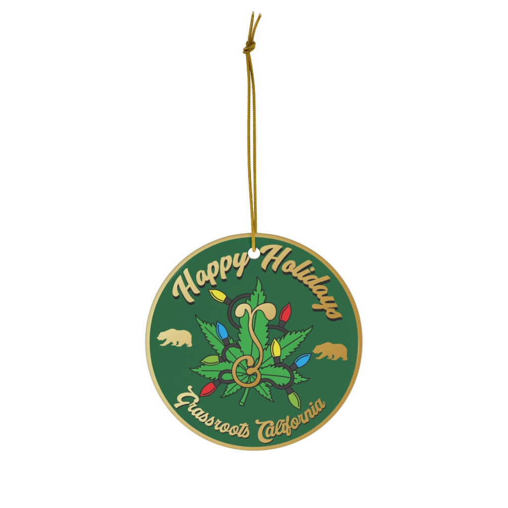 Holiday G Sprout Lit Ceramic Holiday Ornament