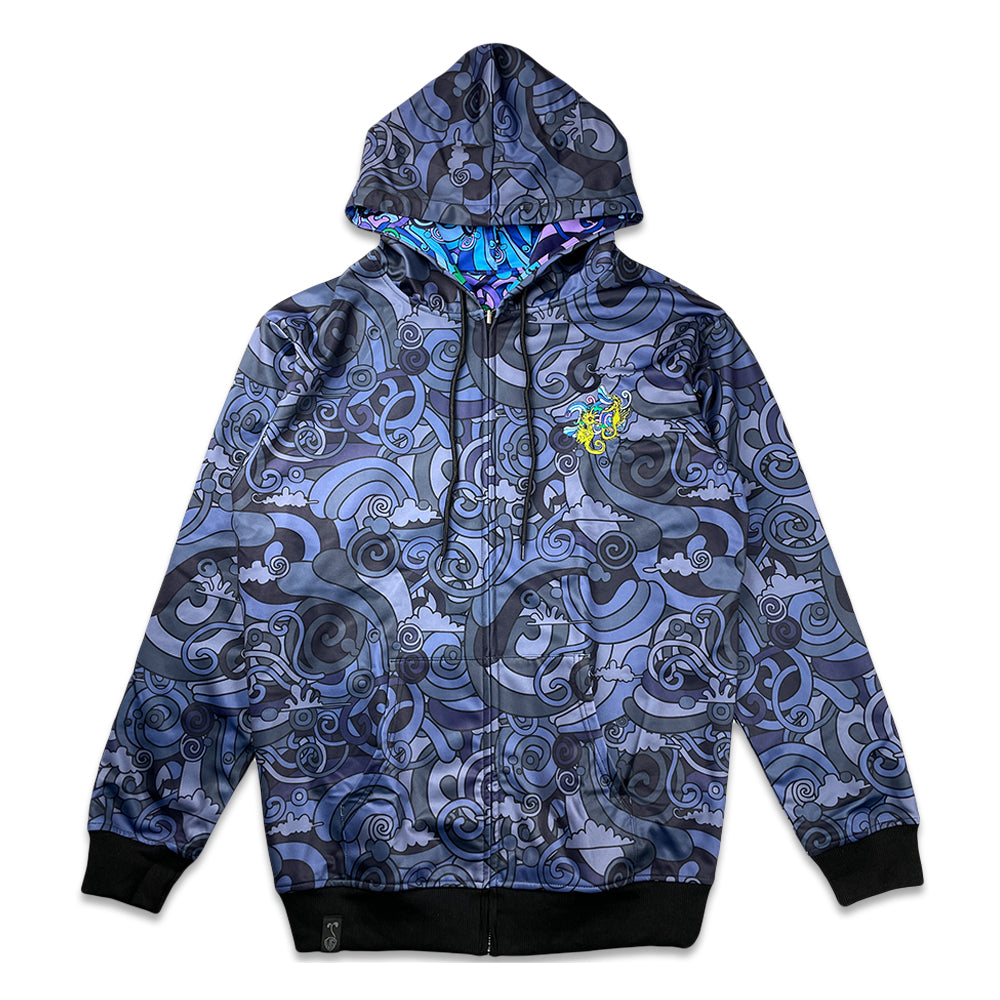 Vincent Gordon Seahorse Party Blackout Reversible Zip Up Hoodie