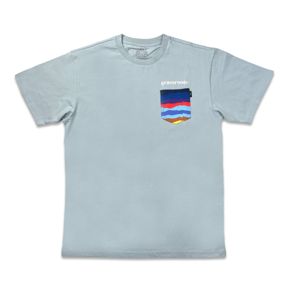 Mile High Sunset Blue Pocket T Shirt