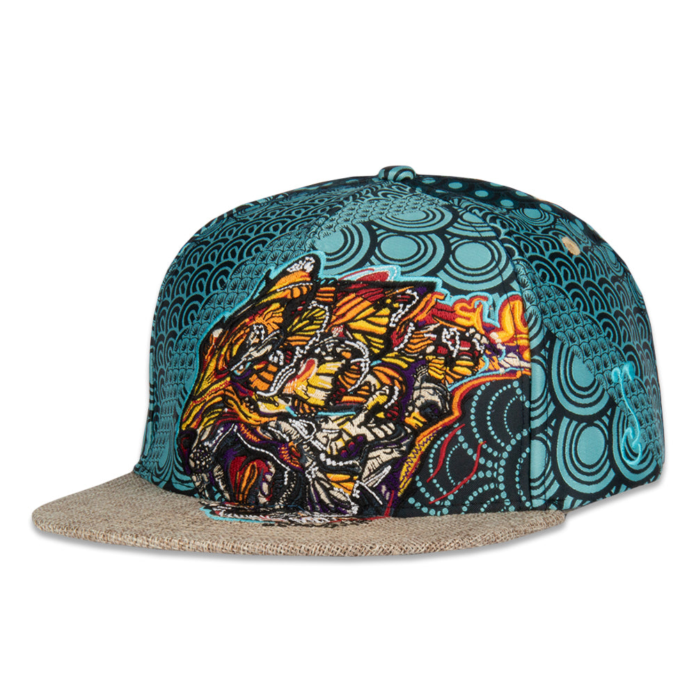 Android Jones Tiger Swallowtail V2 Woven Blue Snapback Hat
