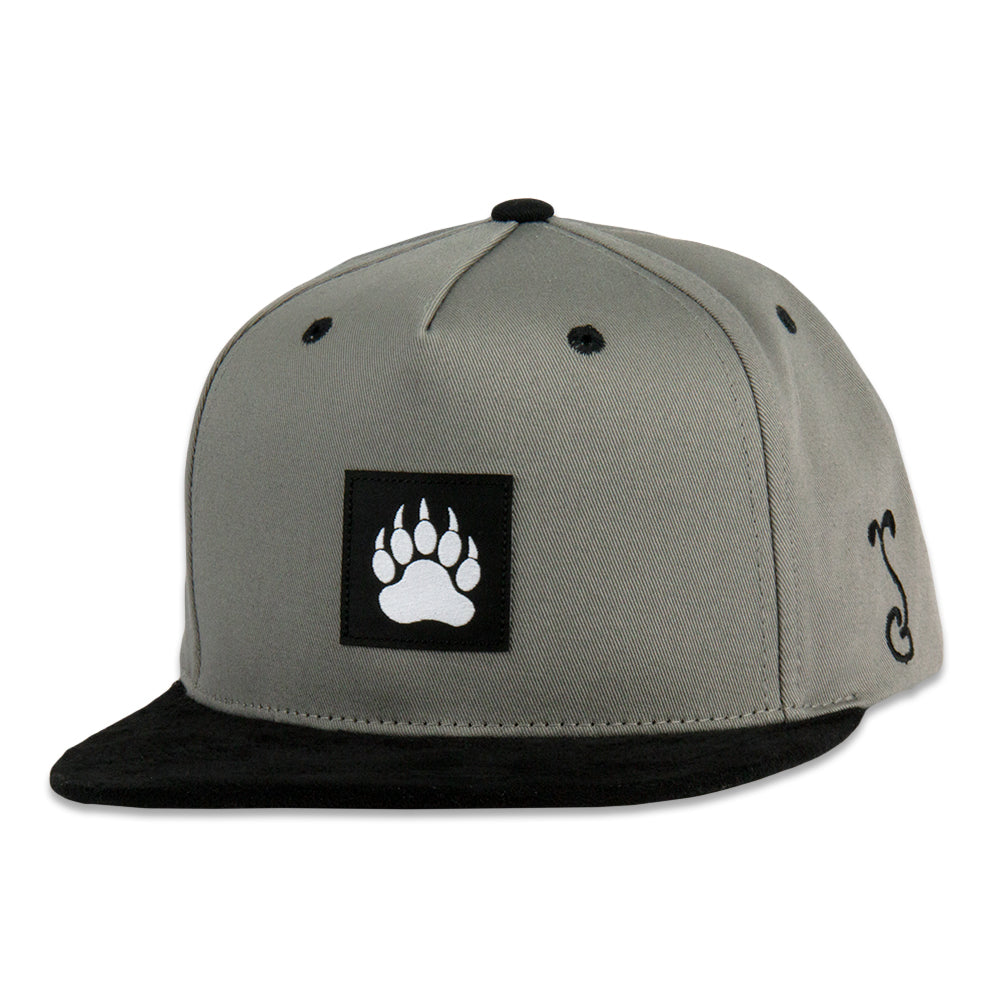 Bear Paw Gray Snapback Hat