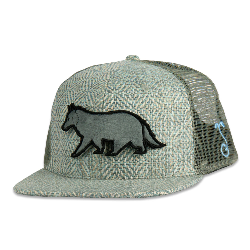 Removable Bear Gray Wolf Mesh Snapback Hat