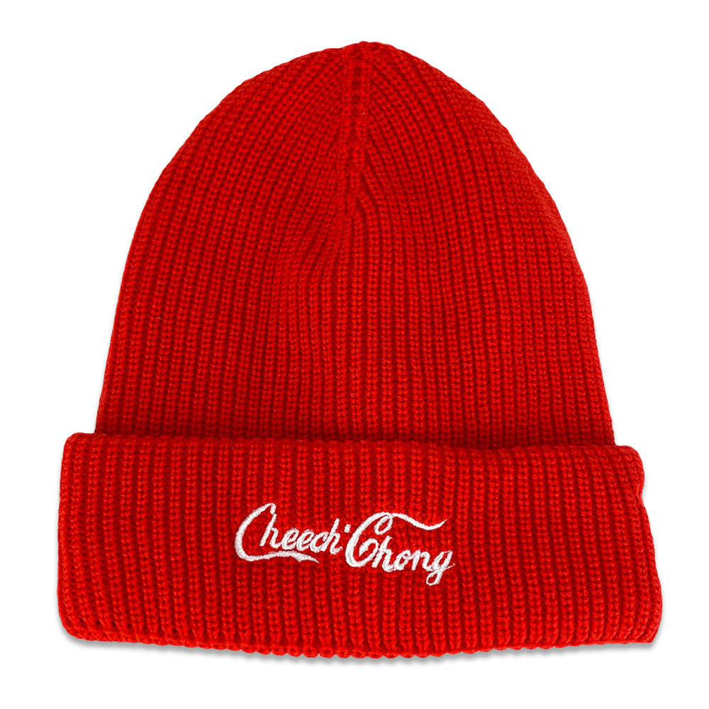 Cheech and Chong Red Script Cuff Beanie