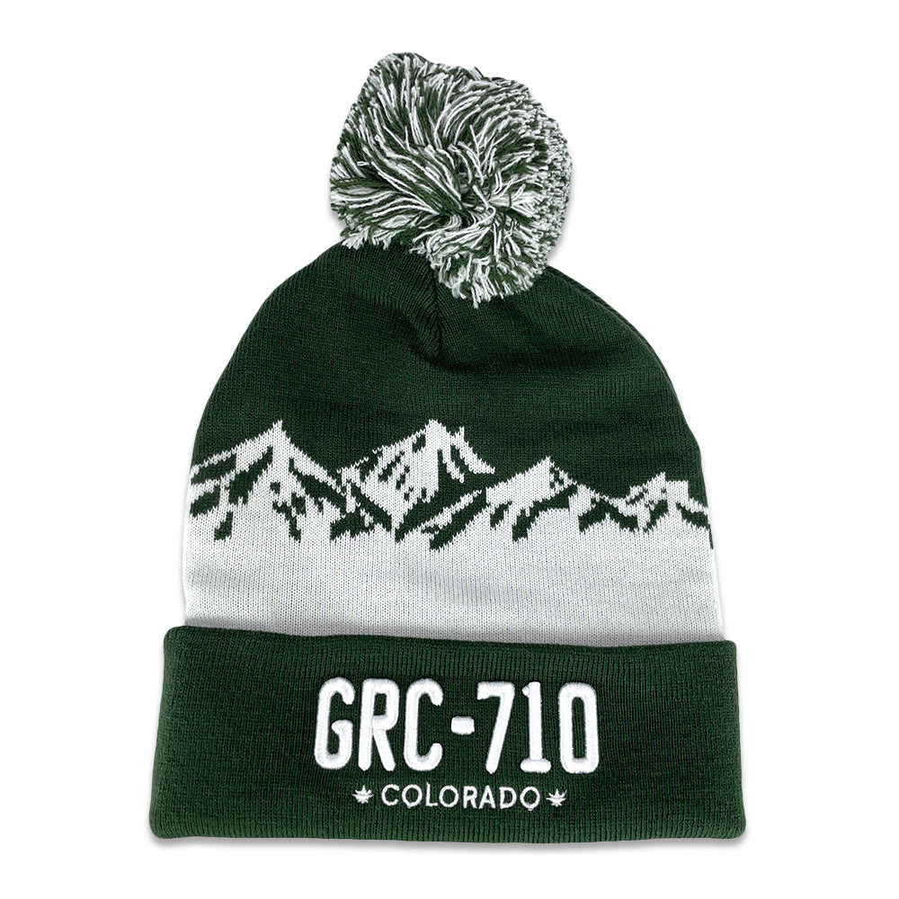 GRC 710 Native Plates Green Pom Beanie