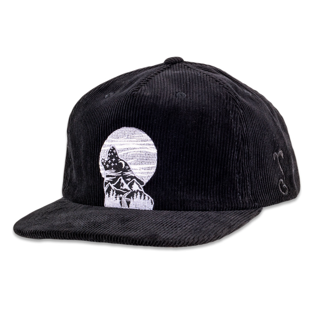 Equinox Howl Black Corduroy Zipperback Hat