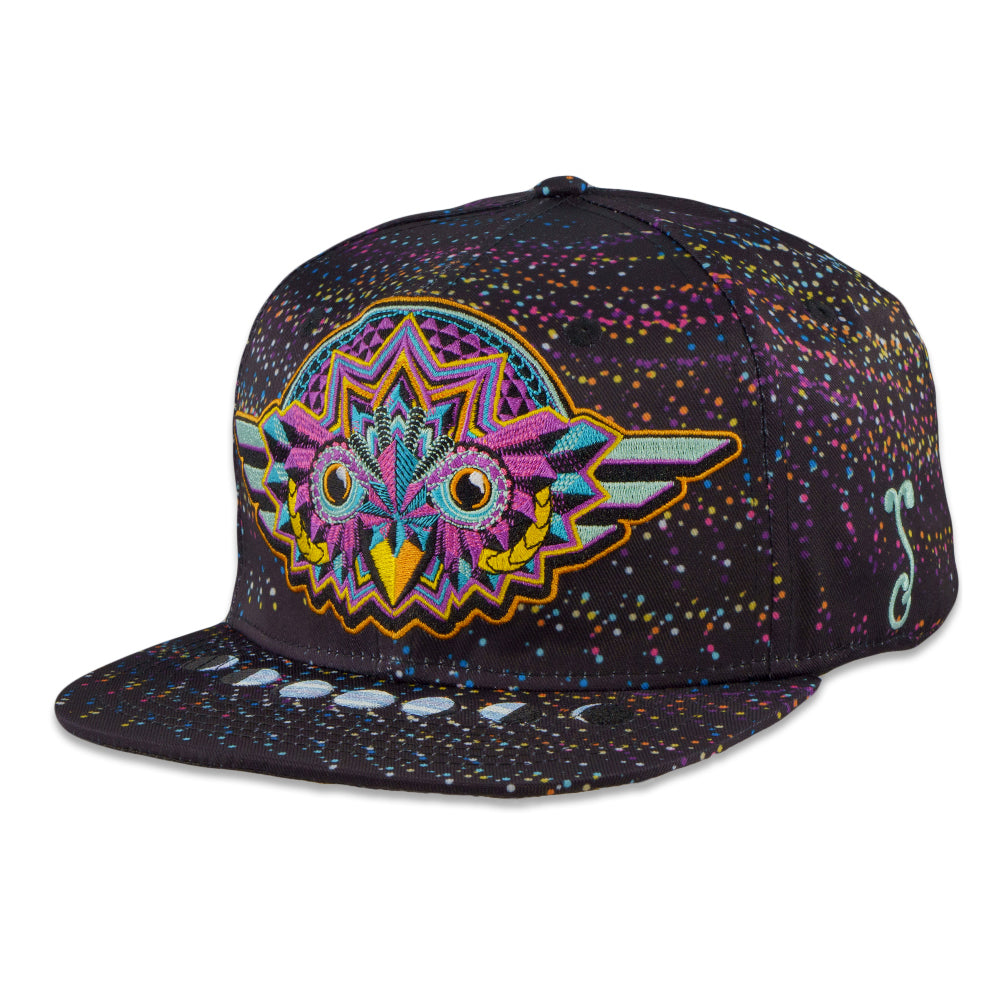 Night Owl Rainbow Vortex Snapback Hat