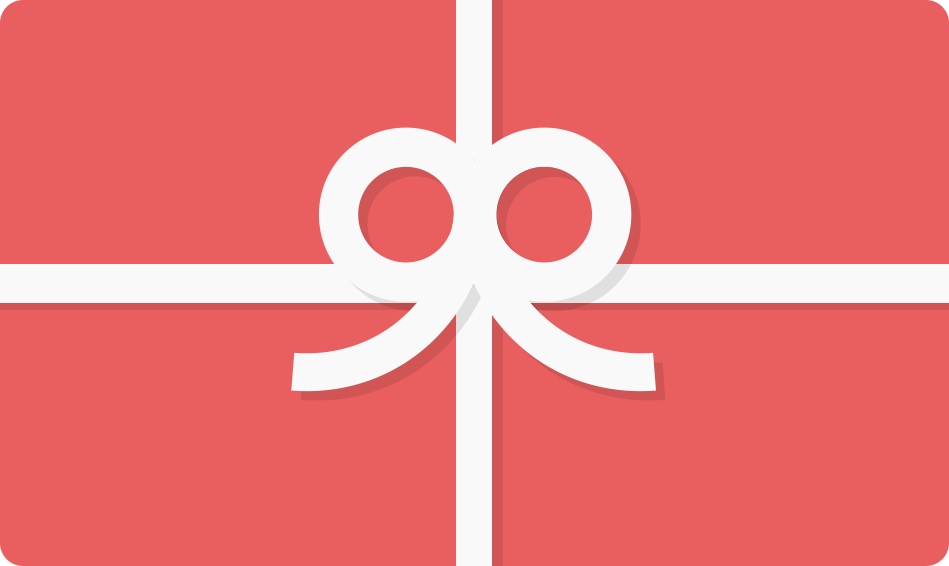 Gift card with white bow and ribbon design