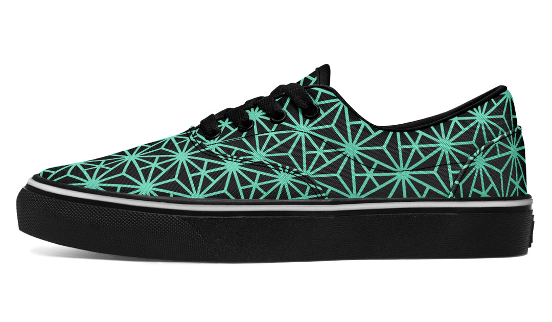 Geo Triangles Teal Classic Shoes