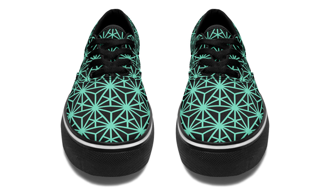 Geo Triangles Teal Classic Shoes