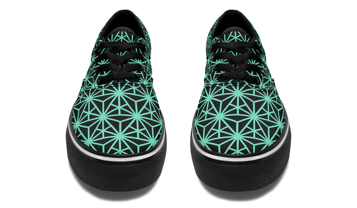 Geo Triangles Teal Classic Shoes