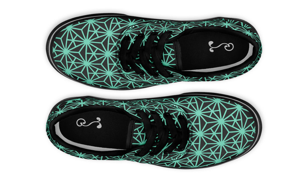 Geo Triangles Teal Classic Shoes