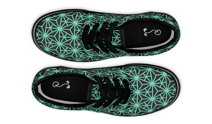 Geo Triangles Teal Classic Shoes