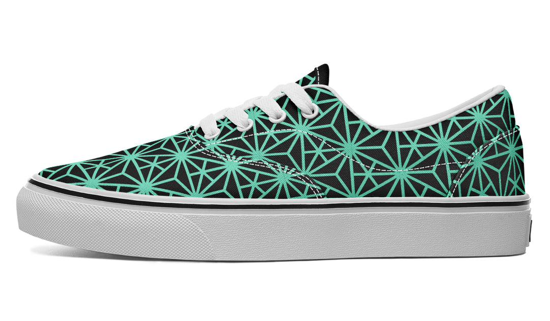 Geo Triangles Teal Classic Shoes