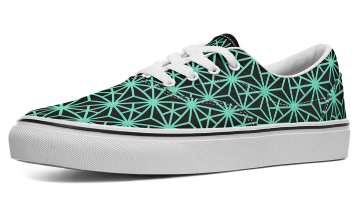 Geo Triangles Teal Classic Shoes