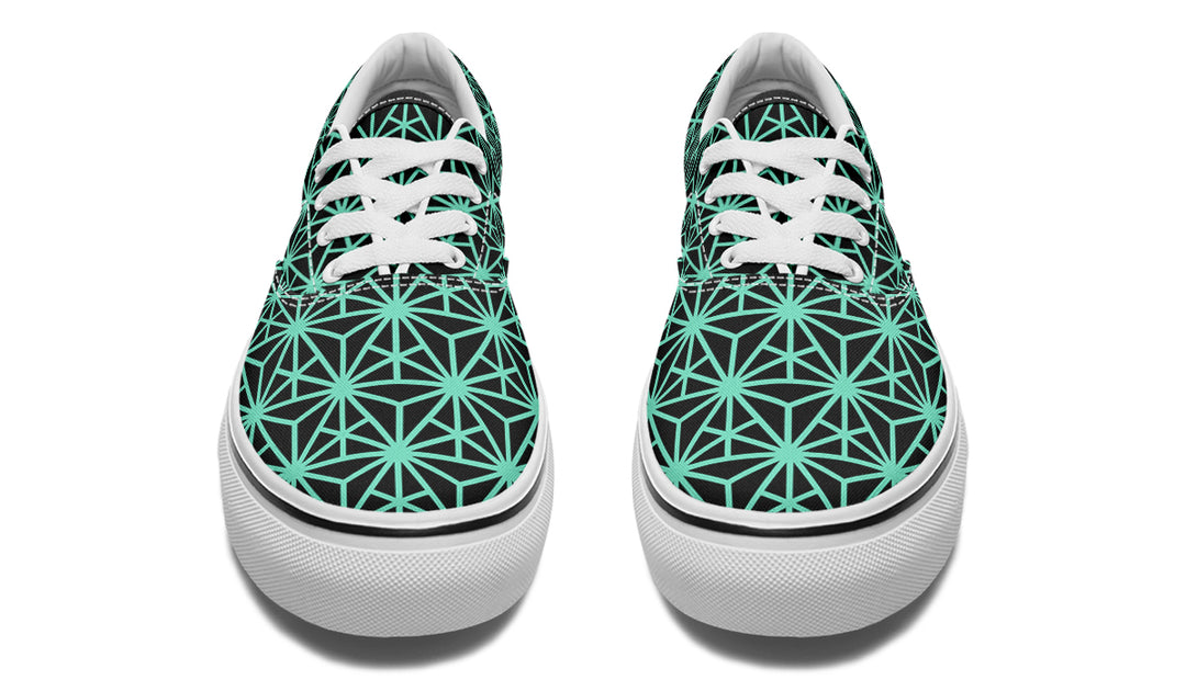 Geo Triangles Teal Classic Shoes