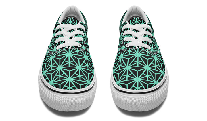 Geo Triangles Teal Classic Shoes