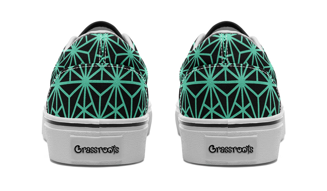 Geo Triangles Teal Classic Shoes