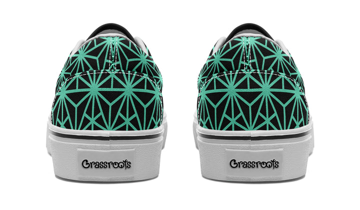 Geo Triangles Teal Classic Shoes