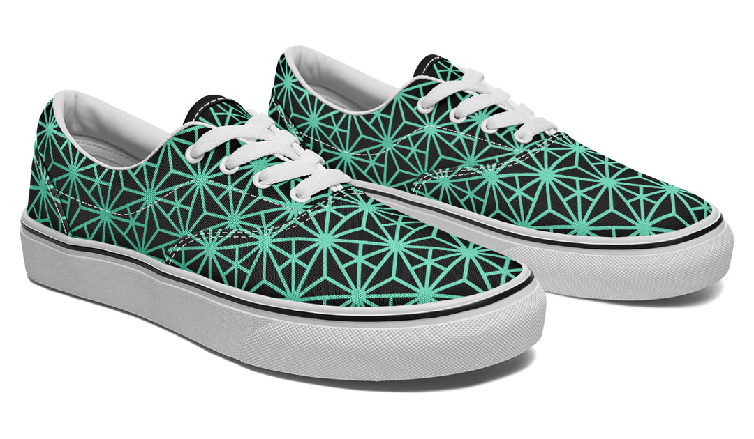 Geo Triangles Teal Classic Shoes