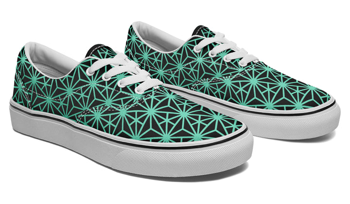Geo Triangles Teal Classic Shoes
