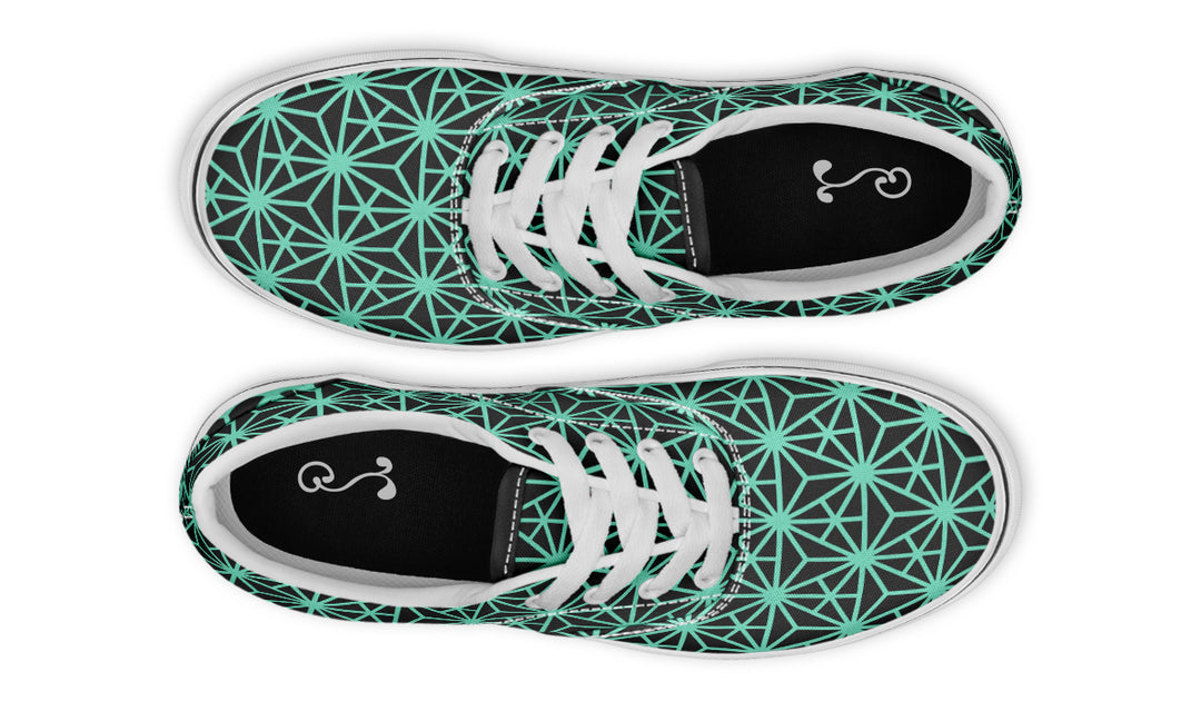 Geo Triangles Teal Classic Shoes