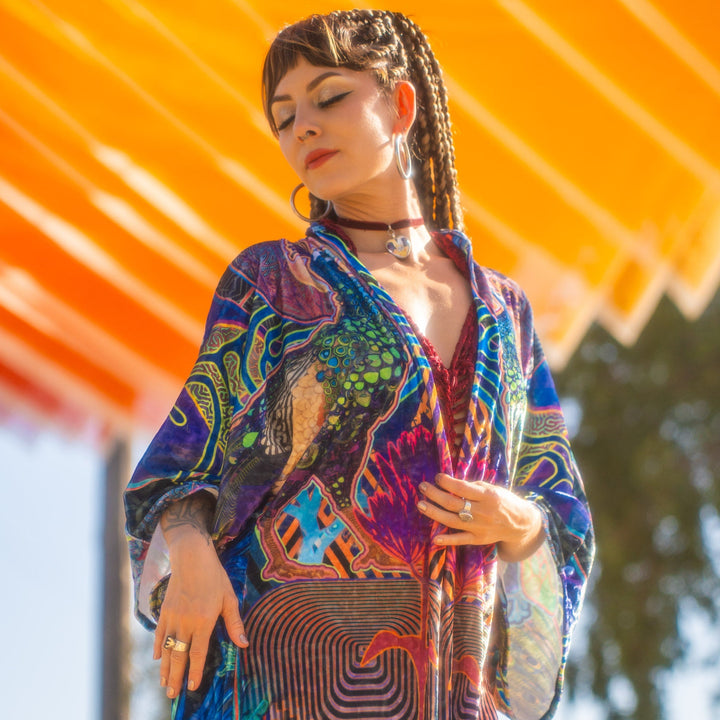 Android Jones Kimono - "Lyons Mural " in VELVET