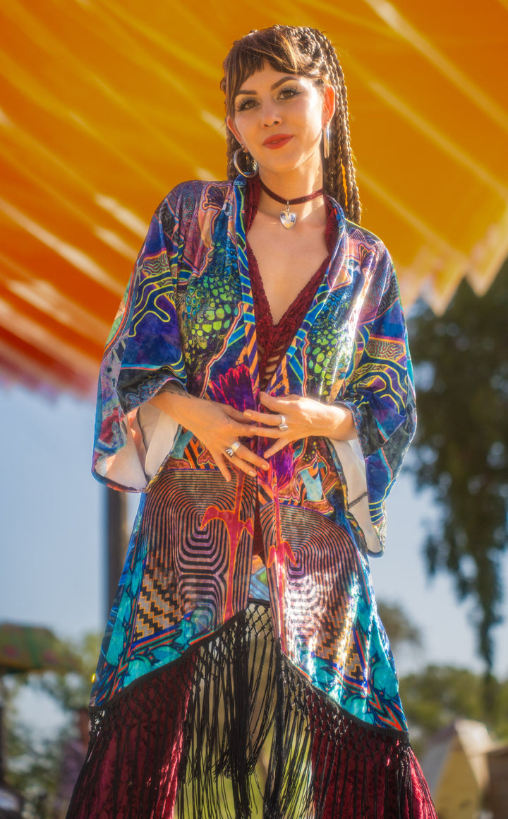 Android Jones Kimono - "Lyons Mural " in VELVET