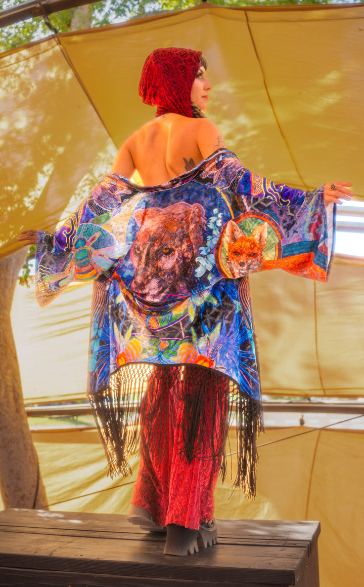 Android Jones Kimono - "Lyons Mural " in VELVET