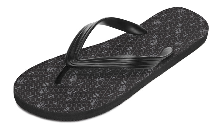 16th Anniversary Honeycomb Black Flip Flop Sandals