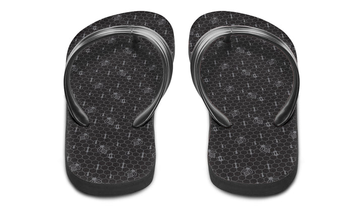 16th Anniversary Honeycomb Black Flip Flop Sandals