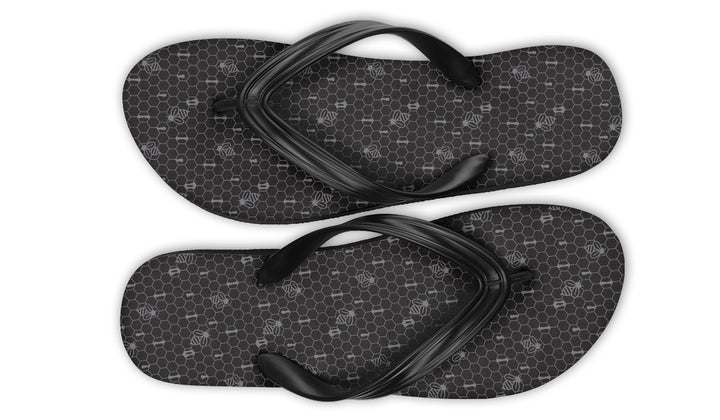 16th Anniversary Honeycomb Black Flip Flop Sandals
