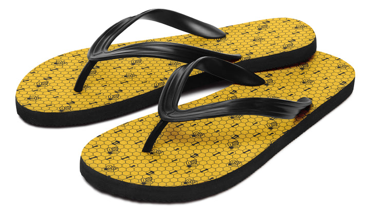 16th Anniversary Honeycomb Yellow Flip Flop Sandals