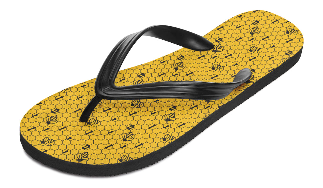 16th Anniversary Honeycomb Yellow Flip Flop Sandals