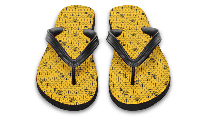 16th Anniversary Honeycomb Yellow Flip Flop Sandals