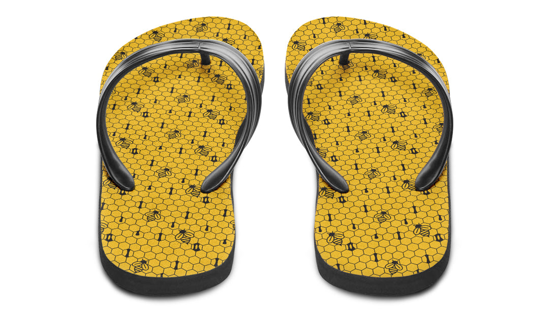 16th Anniversary Honeycomb Yellow Flip Flop Sandals