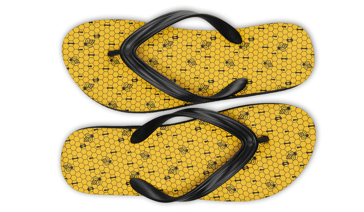 16th Anniversary Honeycomb Yellow Flip Flop Sandals
