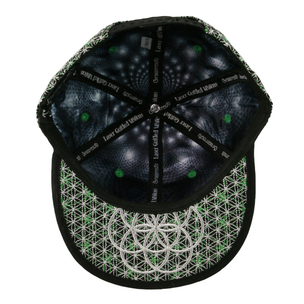 Laser Guided Visions Silver Lime Green Snapback Hat