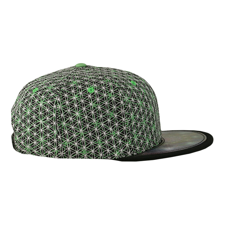 Laser Guided Visions Silver Lime Green Snapback Hat