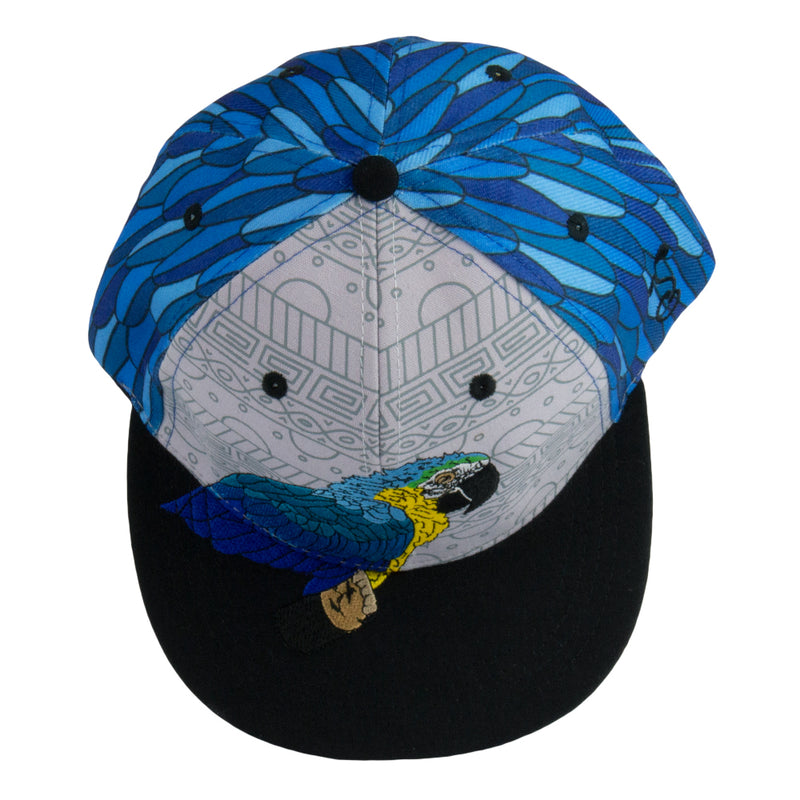 Blue Gold Macaw Feathers Kids Snapback Hat