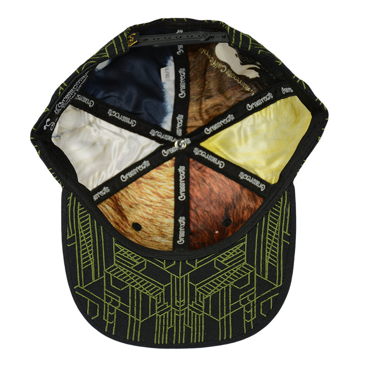 Removable Bear Digital Labyrinth Black Snapback Hat