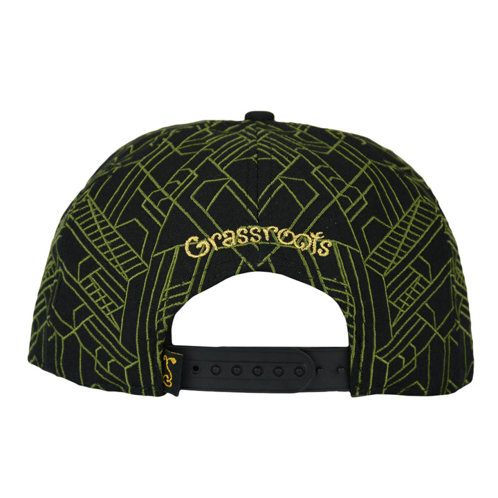 Removable Bear Digital Labyrinth Black Snapback Hat